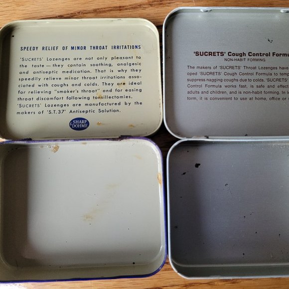 4 Vintage Metal Sucrets Tins - Picture 4 of 5
